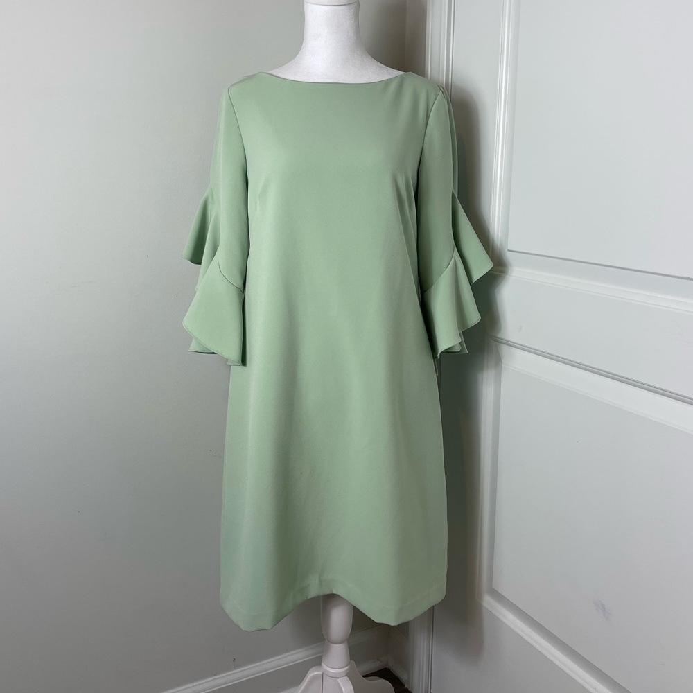 Taylor Mint Green Long Sleeve Dress